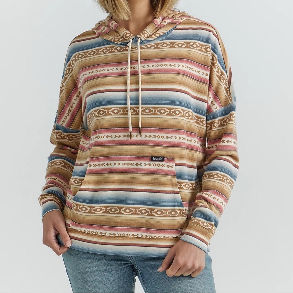 Wrangler Retro Serape Hoodie Western Boho NFR Stretch Classic Womens S